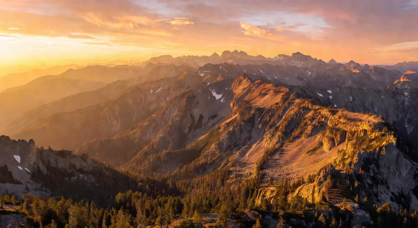 Grokimagine 2.0 community gallery: Golden hour mountain range — Aurora AI image, shared by @photo_guru